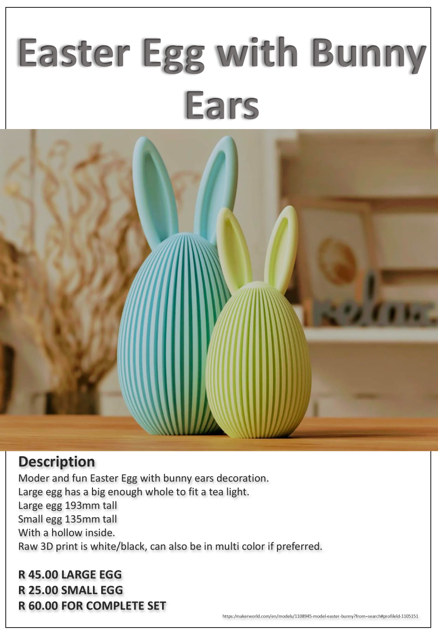 Easter Egg with Bunny Ears